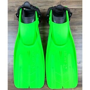 Ocean Master RamJet Diving Fins With Boots Neon Green SZ M/L